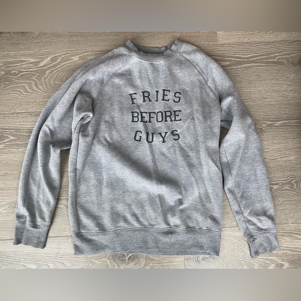 Brunette the Label ‘Fries before Guys’ Grey Sweatshirt